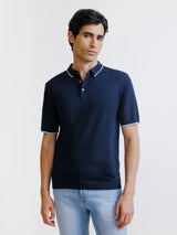 Polo en maille marine