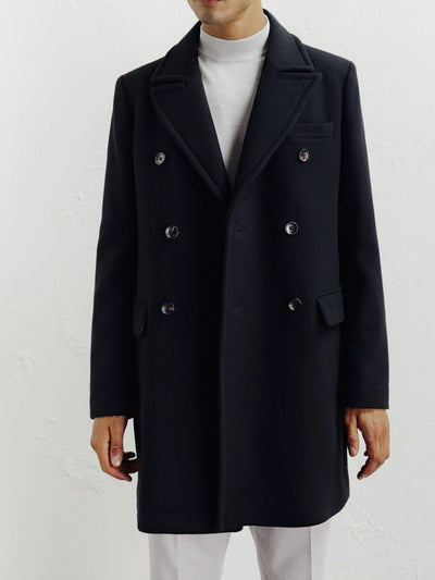 Manteau ville croisé noir - IZAC