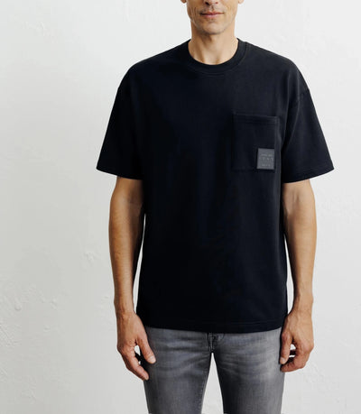 T-shirt oversize col rond noir - IZAC