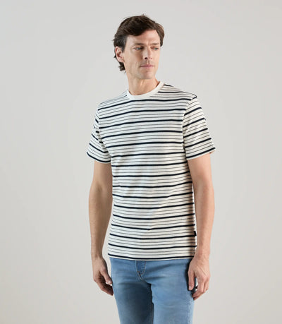 T-shirt à manches courtes rayé marine - IZAC