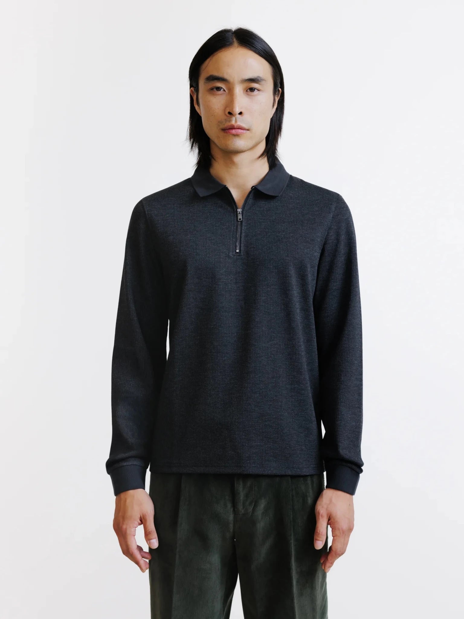 Polo zippé anthracite - IZAC