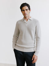 Pull col polo ouvert 1 bouton mastic - IZAC