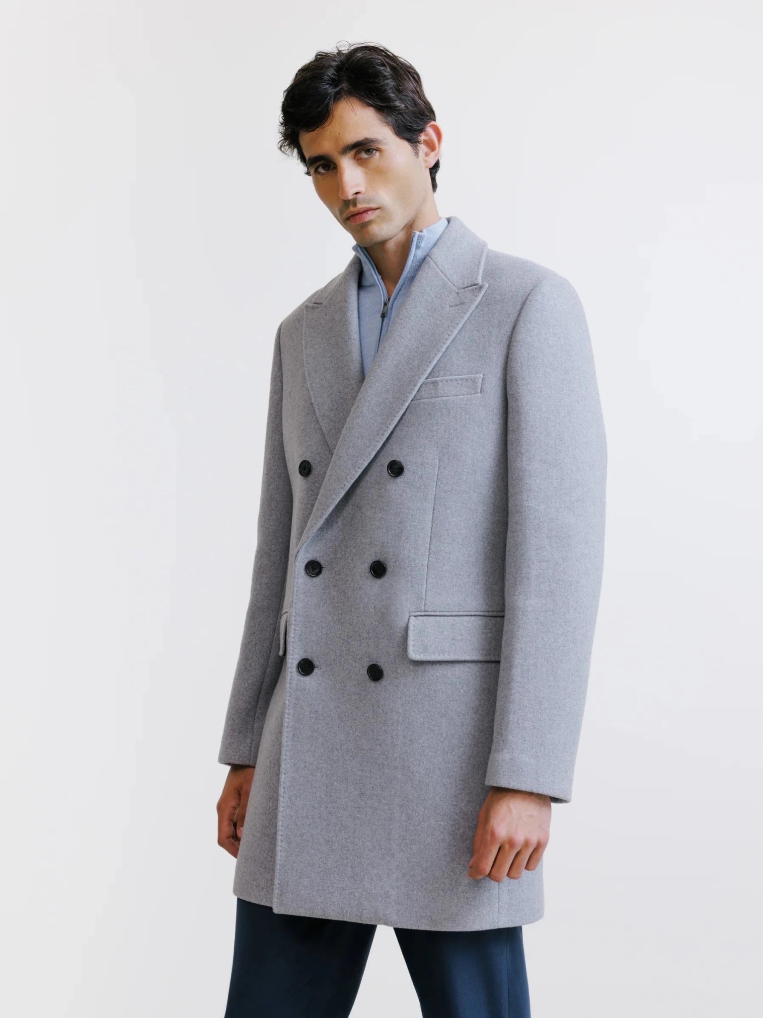 Manteau croisé gris - IZAC