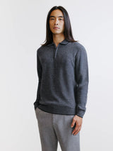 Pull col polo zippé anthracite