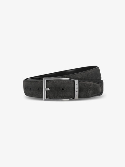 Ceinture en cuir nubuck noir - IZAC