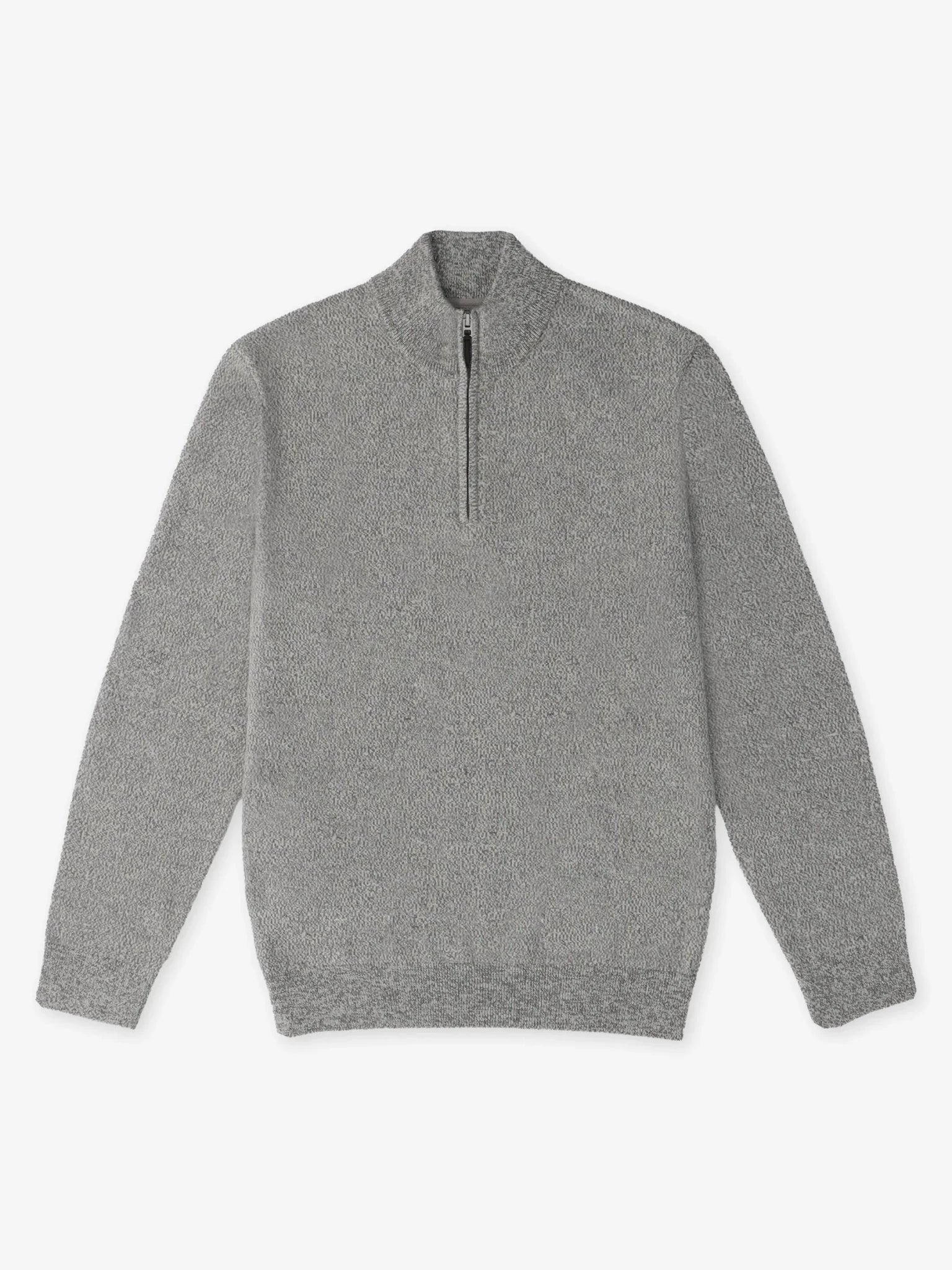 Pull col demi zip mouliné gris chine - IZAC