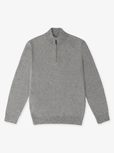 Pull col demi zip mouliné gris chine - IZAC