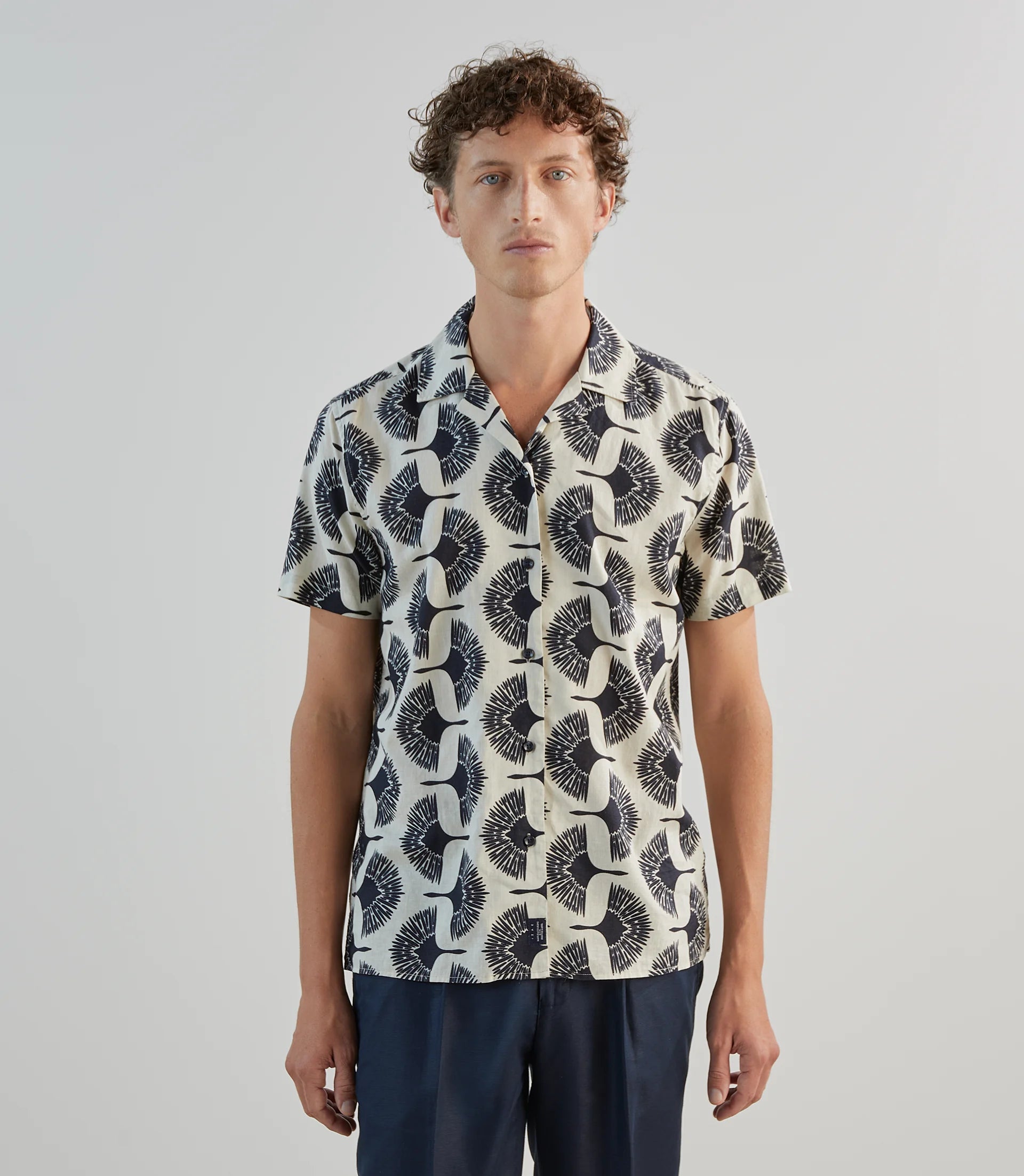 Chemise casual imprimée marine - IZAC