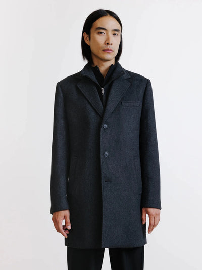 Manteau à parmenture amovible gris foncé - IZAC