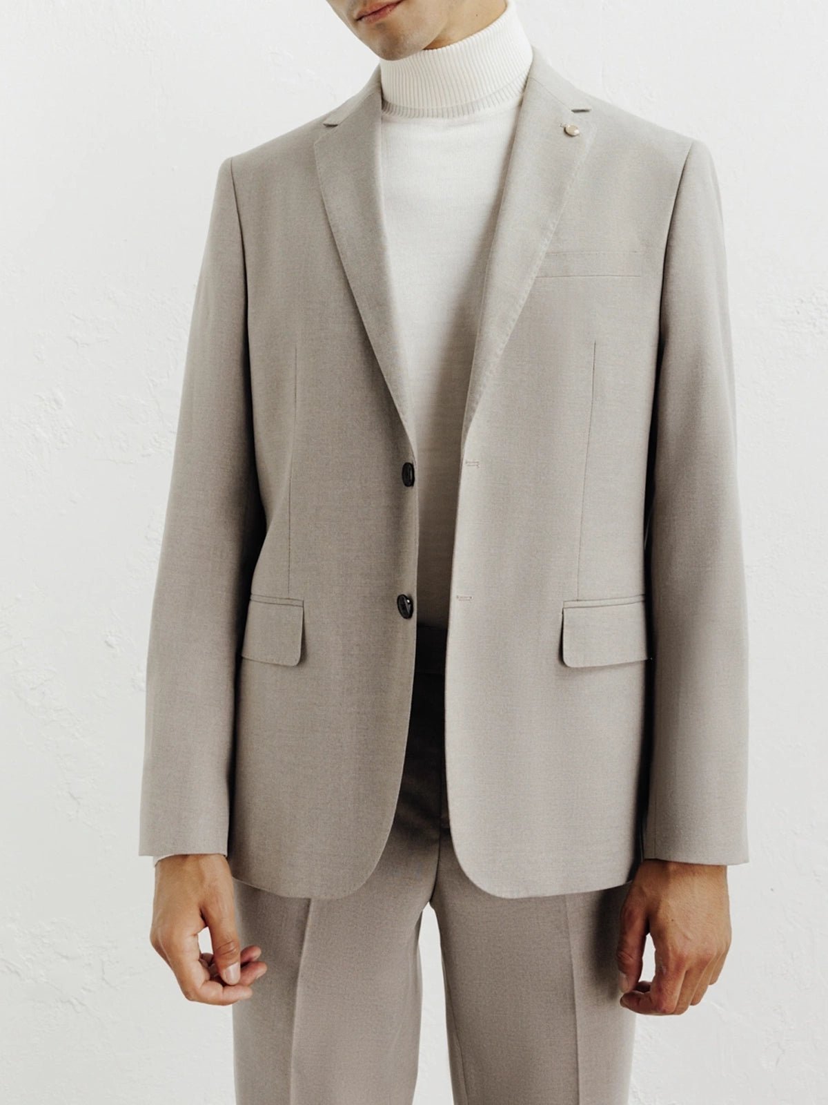 Costume 2 boutons taupe - IZAC