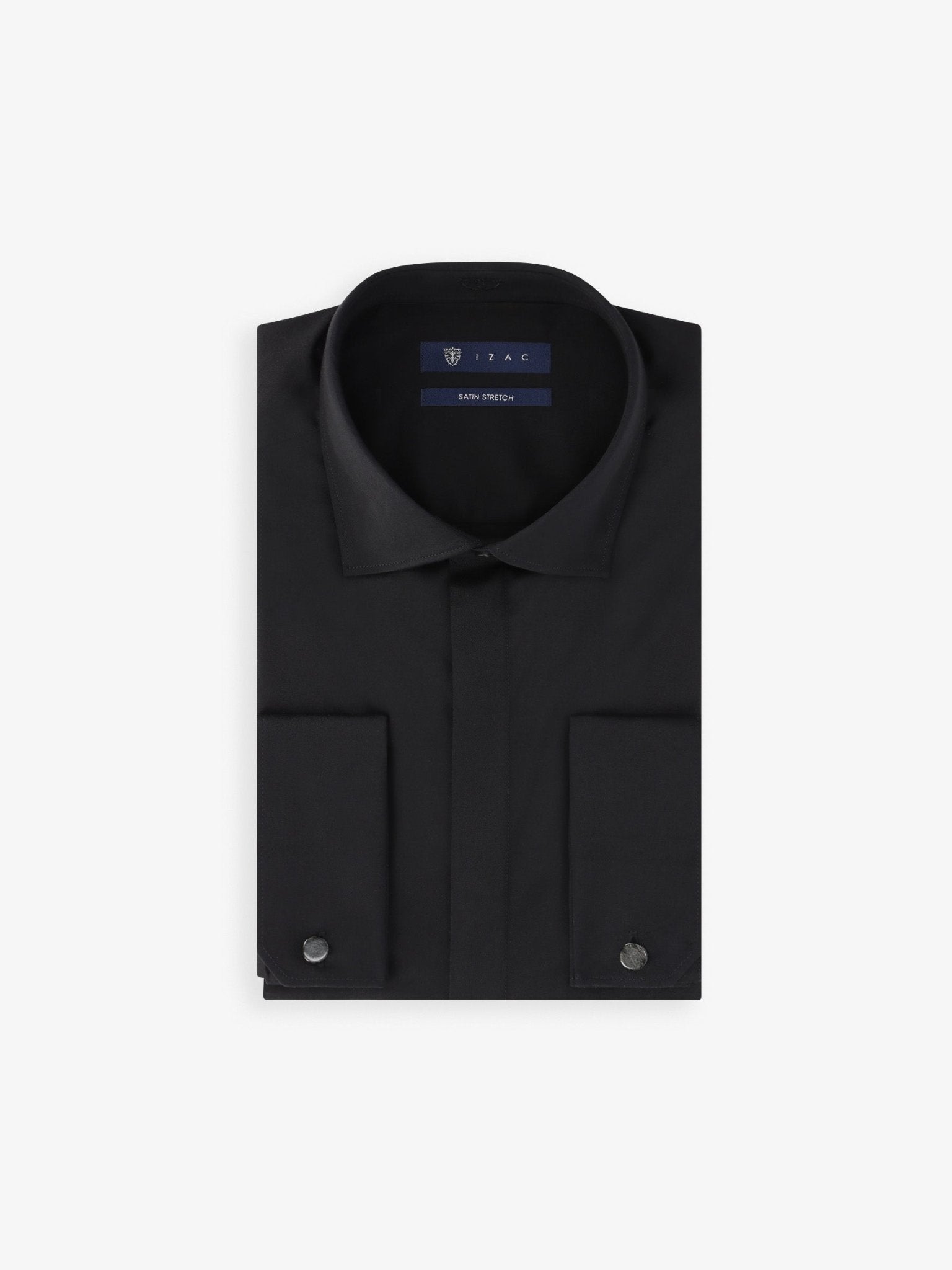 Chemise en satin de coton noir - IZAC