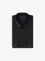 Chemise en satin de coton noir