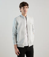 Gilet col montant bi - matière gris perle - IZAC