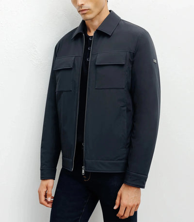 Blouson col chemise marine - IZAC