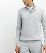 Chine grey stand-up collar sweater