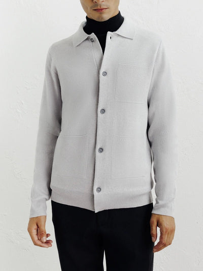 Cardigan surchemise en maille gris chiné - IZAC