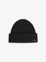 Bonnet en maille côtelée noire - IZAC