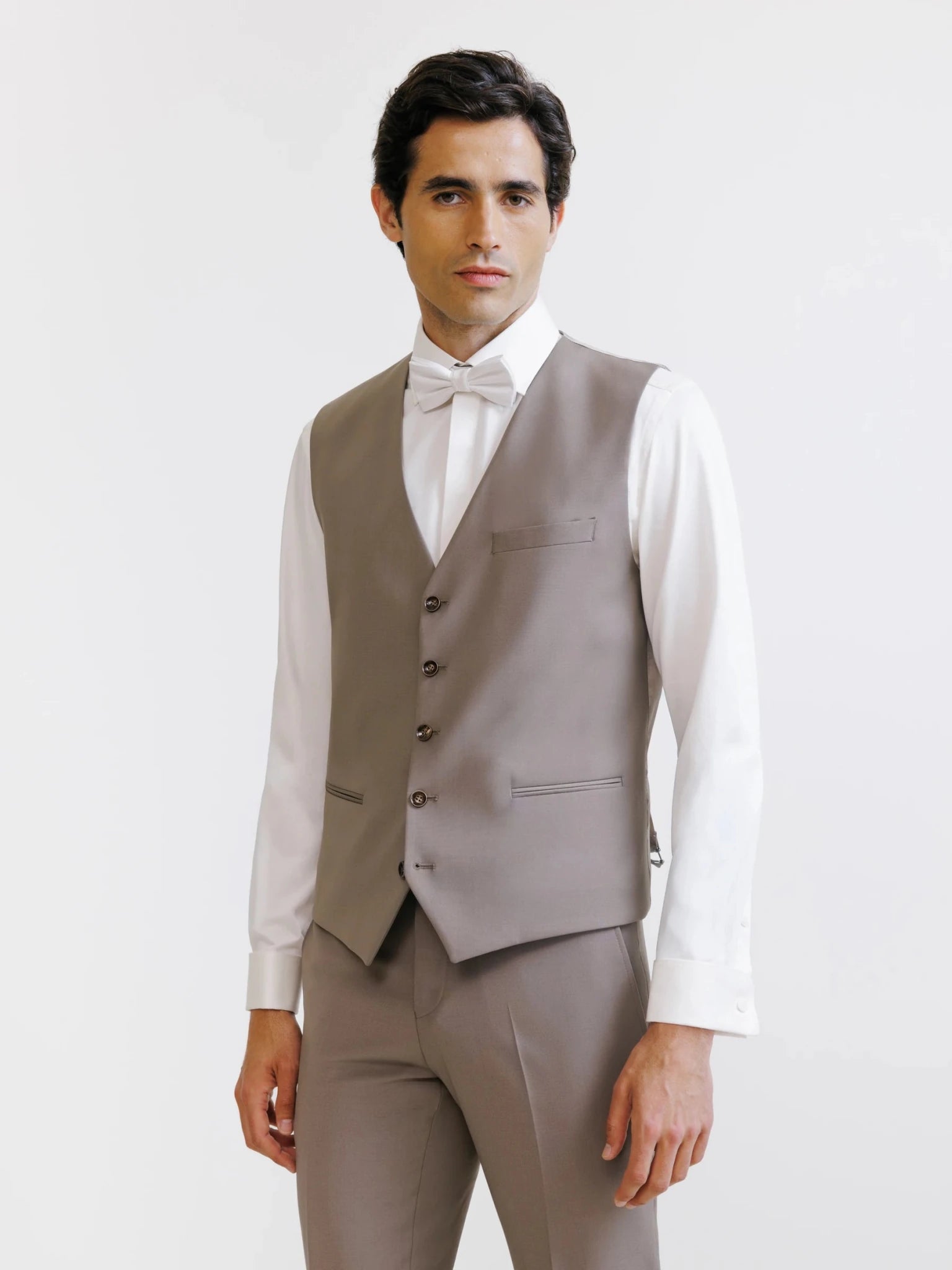 Gilet ville avec laine majoritaire taupe - IZAC
