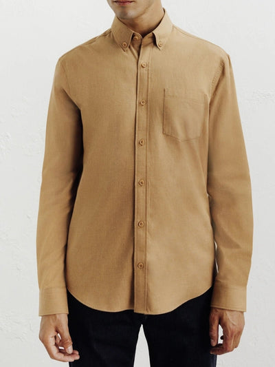 Chemise casual avec col boutonné camel - IZAC