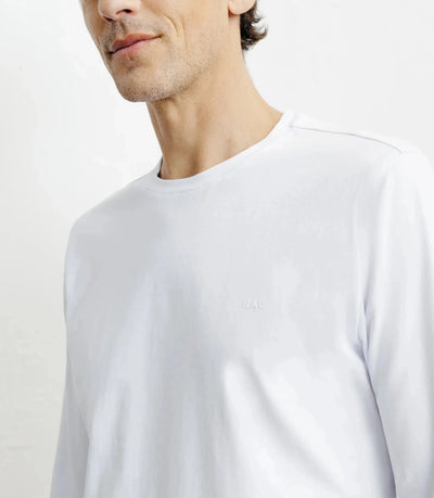 T-shirt col rond manches longues blanc - IZAC