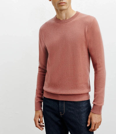 Pull col rond 100% cachemire rose - IZAC