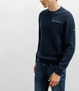 Round-neck navy sweater