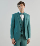 Costume 2 boutons en laine majoritaire vert - IZAC