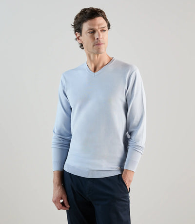Pull col v bleu ciel - IZAC