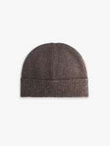 Bonnet en maille côtelée marron - IZAC