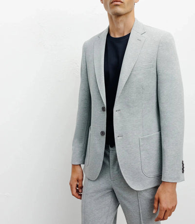 Veste ville en maille 2 boutons gris - IZAC
