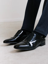 Richelieu en cuir verni noir - IZAC