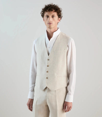 Gilet ville 100% lin beige - IZAC