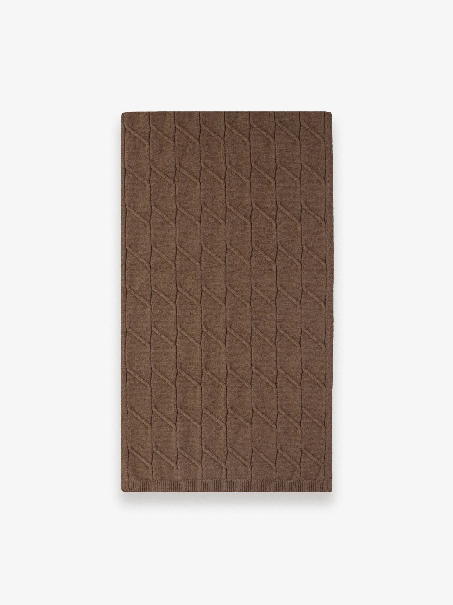 Écharpe en maille torsadée tabac - IZAC