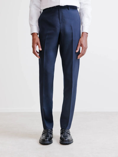 Pantalon ville 100% laine bleu marine - IZAC