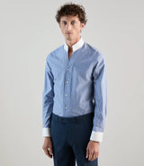 Chemise col philosophe bleue - IZAC