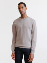 Pull col rond teddy taupe - IZAC