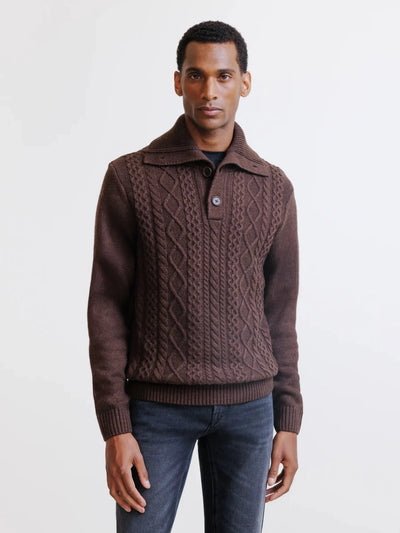 Pull col camionneur chocolat - IZAC