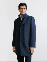 Manteau à parmenture amovible bleu denim - IZAC