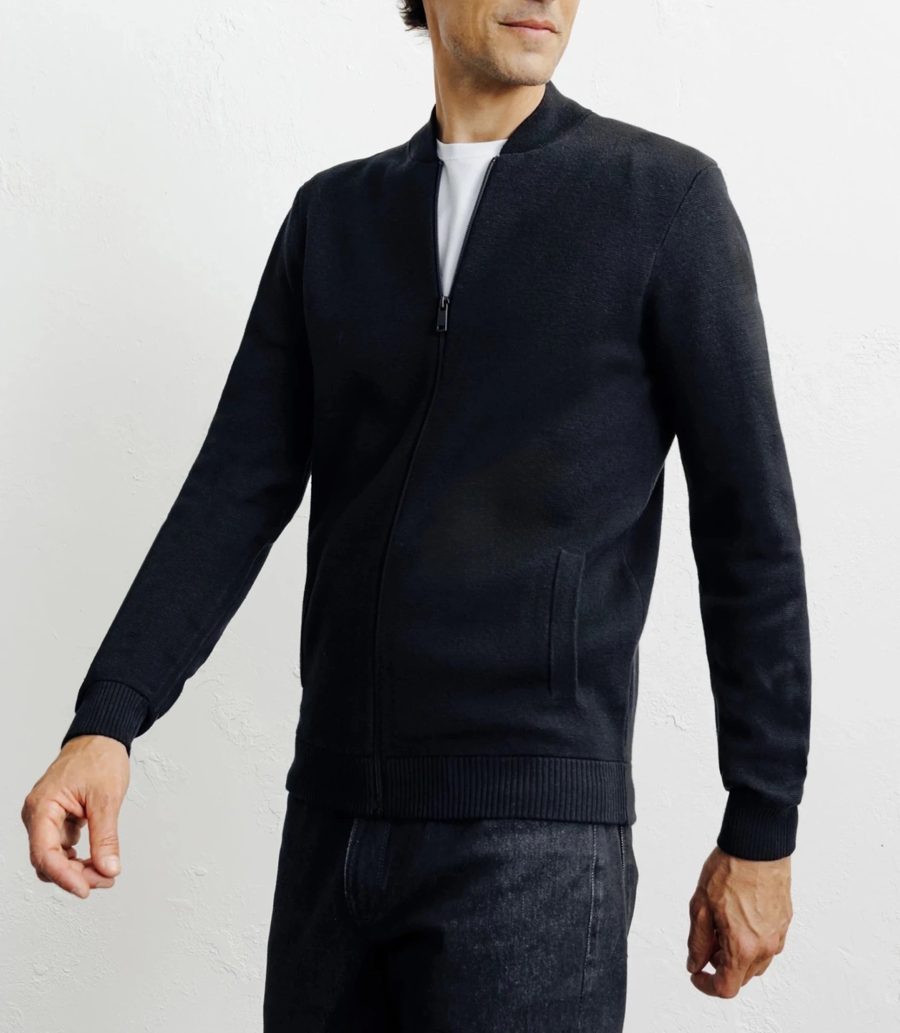 Cardigan zippé col teddy noir - IZAC