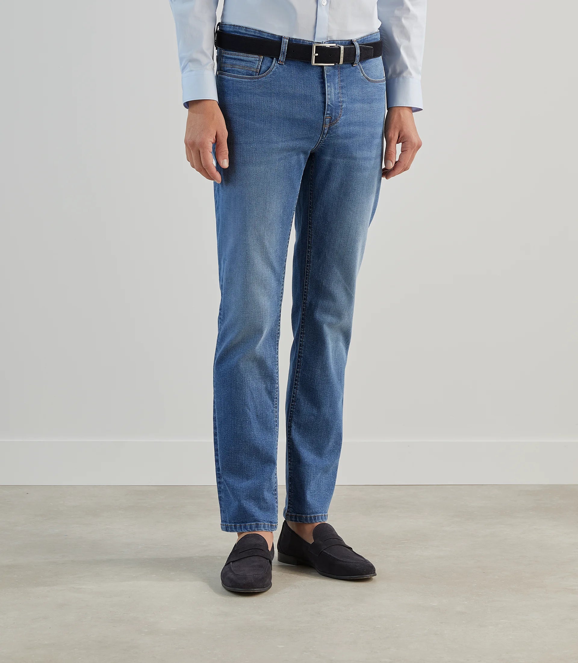 Jean 5 poches regular bleu moyen - IZAC