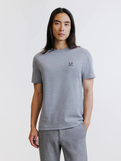 T-shirt en chevron gris chiné - IZAC