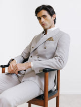 Beige double-breasted suit