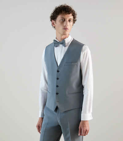 Gilet ville en laine majoritaire bleu gris clair - IZAC