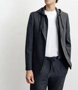 Dark grey hooded city jacket