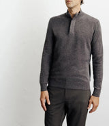 Pull col montant 100% cachemire marron - IZAC