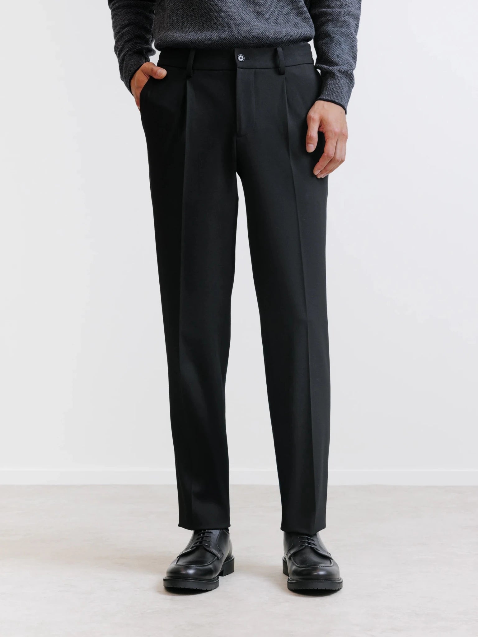 Pantalon ville en tissu sergé noir - IZAC