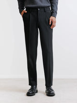 Black twill dress pants