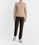 Pull lambswool col rond camel - IZAC