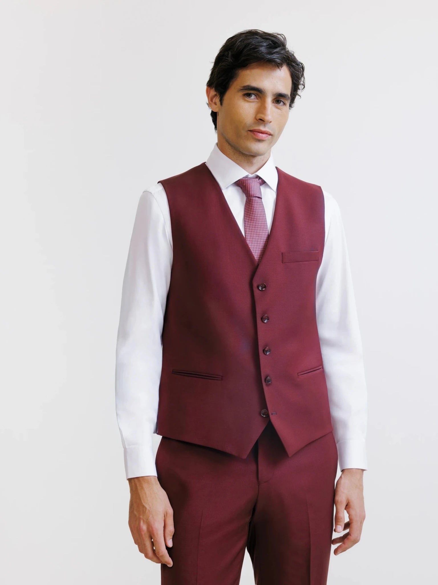 Gilet ville avec laine majoritaire prune - IZAC