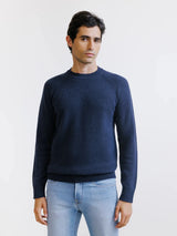 Pull en laine col rond marine - IZAC